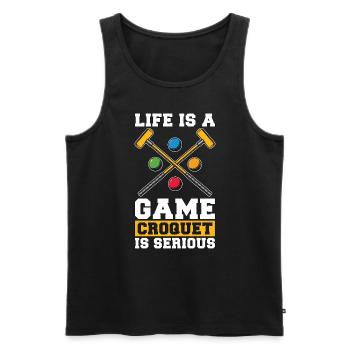 Croquet Life Is A Game Croquet Is Serious Mallet - Männer Premium Bio Tank Top - Schwarz - Vorne - AI Model Male 178 light (178cm)