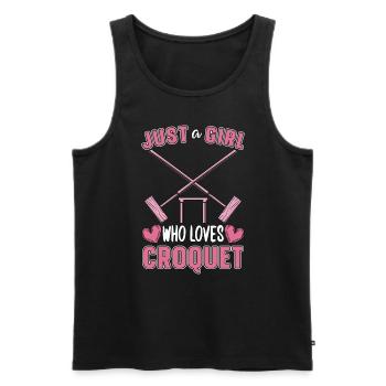 Croquet juste une fille qui aime le jeu de plein air de croquet - Débardeur bio Premium Homme - noir - Devant - AI Model Male 178 light (178cm)