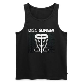 Flying Disc Slinger Frisbee Player Disc Golfing - Débardeur bio Premium Homme - noir - Devant - Michal (187cm)