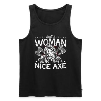 Target Sports Just A Woman Who Loves Shooting Club - Männer Premium Bio Tank Top - Schwarz - Vorne - Michal (187cm)