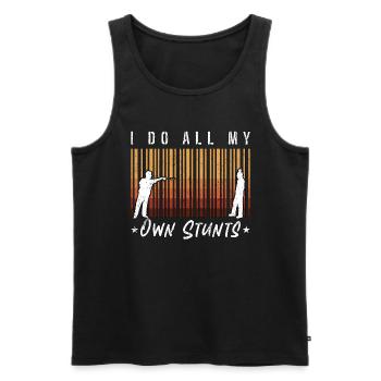 Target Sports I Do All My Own Stunts Shooting Club - Männer Premium Bio Tank Top - Schwarz - Vorne - Michal (187cm)