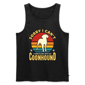 Coonhound Sorry I Can't I Have Retro Dog Breed - Männer Premium Bio Tank Top - Schwarz - Vorne - Michal (187cm)