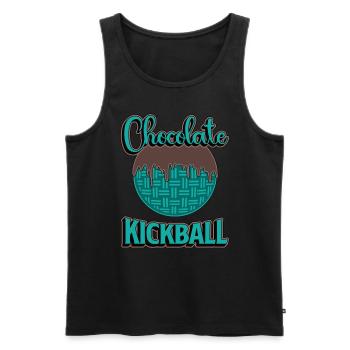 Kickball Chocolat Kickball Sports compétitifs - Débardeur bio Premium Homme - noir - Devant - AI Model Male 178 light (178cm)
