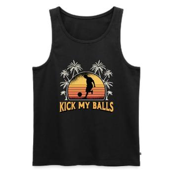Tournoi Kickball Kick My Balls Loves Kickball - Débardeur bio Premium Homme - noir - Devant - Michal (187cm)
