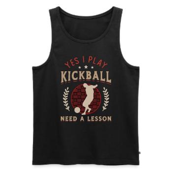 Kickball Oui je joue au kickball Sports de compétition - Débardeur bio Premium Homme - noir - Devant - Michal (187cm)