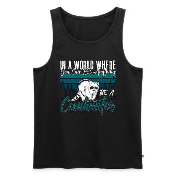 Coonhound dans un monde où vous pouvez arborer le marcheur - Débardeur bio Premium Homme - noir - Devant - Michal (187cm)