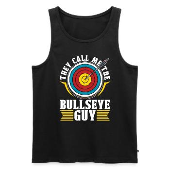Sports de cible Ils m’appellent le tir Bullseye - Débardeur bio Premium Homme - noir - Devant - Michal (187cm)