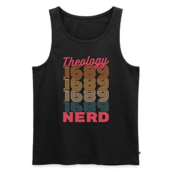 Théologie Nerd 1689 Théologien Philosophie Religieux - Débardeur bio Premium Homme - noir - Devant - AI Model Male 178 light (178cm)