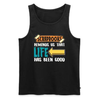 Scrapbooks Reminds Us That Life Crafting Artwork - Men's Premium Organic Tank Top - black - Front - AI Model Male 178 light (178cm)