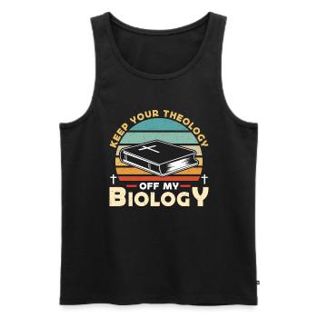 Théologie Gardez votre théologie à l’écart Mon Théologien - Débardeur bio Premium Homme - noir - Devant - AI Model Male 178 light (178cm)