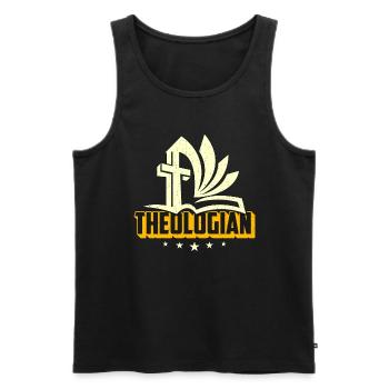 Théologie, Théologien, Philosophe, Bible, Théologien - Débardeur bio Premium Homme - noir - Devant - AI Model Male 178 light (178cm)