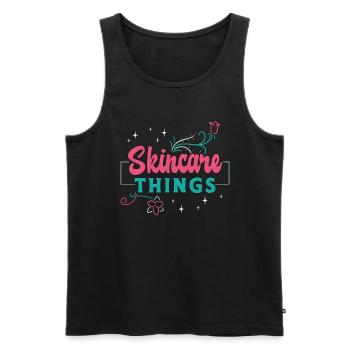 Aesthetic Skincare Things Loves Dermatologist - Men's Premium Organic Tank Top - black - Front - Michal (187cm)