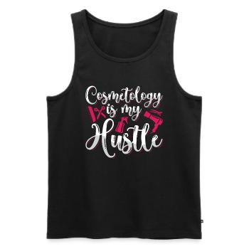 Cosmetology Is My Hustle Makeup Artist Hairdresser - Men's Premium Organic Tank Top - black - Front - AI Model Male 178 light (178cm)