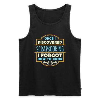 Scrapbooking Once I Discovered Scrapbooking Crafts - Men's Premium Organic Tank Top - black - Front - AI Model Male 178 light (178cm)