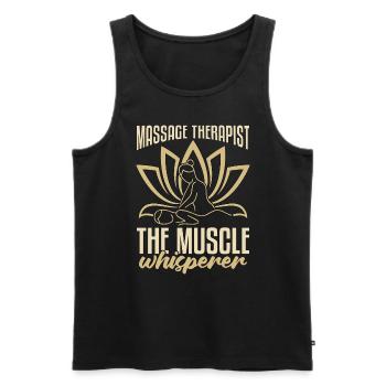 Massothérapeute The Muscle Whisperer Réflexologie - Débardeur bio Premium Homme - noir - Devant - Michal (187cm)