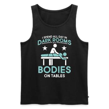 Massage Therapist I Spend All Day In Dark Masseuse - Männer Premium Bio Tank Top - Schwarz - Vorne - AI Model Male 178 light (178cm)