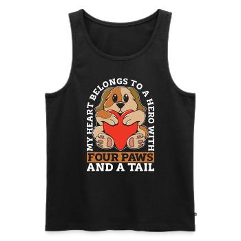 Service Dog Trainer My Heart Belongs To Dog Owner - Männer Premium Bio Tank Top - Schwarz - Vorne - AI Model Male 178 light (178cm)