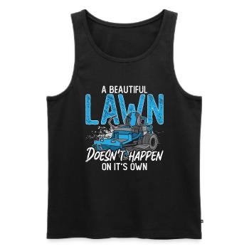 Landscaper A Beautiful Lawn Doesn't Happen Mower - Men's Premium Organic Tank Top - black - Front - Michal (187cm)