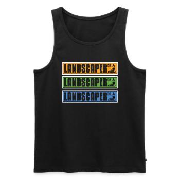 Landscaper DR Gardening Landscaping Lawn Mowing - Men's Premium Organic Tank Top - black - Front - Michal (187cm)