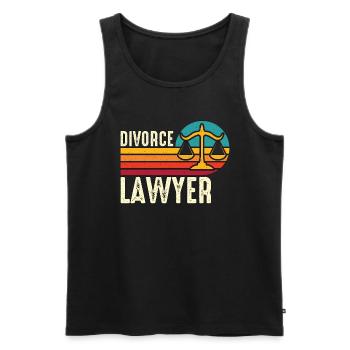Avocat en divorce Avocat en séparation de mariage rétro - Débardeur bio Premium Homme - noir - Devant - Michal (187cm)