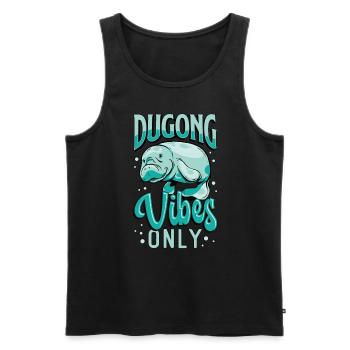 Dugong Vibes Seulement Sauvage Créatures Marines Lamantin - Débardeur bio Premium Homme - noir - Devant - AI Model Male 178 light (178cm)