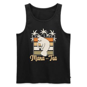 Dugong Mana-Tea Animaux marins Vaches de mer Lamantin - Débardeur bio Premium Homme - noir - Devant - AI Model Male 178 light (178cm)