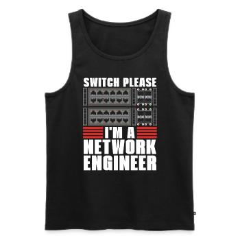 Network Engineer Switch Please I'm A Cybersecurity - Männer Premium Bio Tank Top - Schwarz - Vorne - AI Model Male 178 light (178cm)