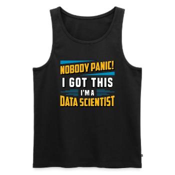 Data Mining Nobody Panic I Got This Data Analyst - Männer Premium Bio Tank Top - Schwarz - Vorne - Michal (187cm)