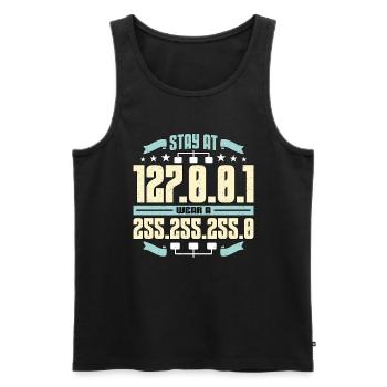 Network Engineer Stay At 127.0.0.1 Computer Geek - Männer Premium Bio Tank Top - Schwarz - Vorne - AI Model Male 178 light (178cm)