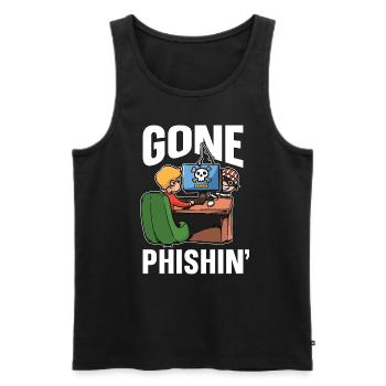Analyste en programmation de cybersécurité devenu phishin' - Débardeur bio Premium Homme - noir - Devant - AI Model Male 178 light (178cm)