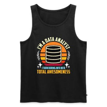 I'm A Data Analyst I Turn Boring Info Programming - Männer Premium Bio Tank Top - Schwarz - Vorne - AI Model Male 178 light (178cm)