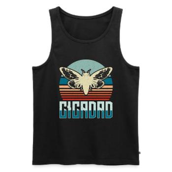 Cicadas Cicadad Loves Flying Insects Entomologist - Men's Premium Organic Tank Top - black - Front - AI Model Male 178 light (178cm)