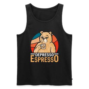 Espresso Depresso Espresso Coffee Drinker Latte - Men's Premium Organic Tank Top - black - Front - AI Model Male 178 light (178cm)