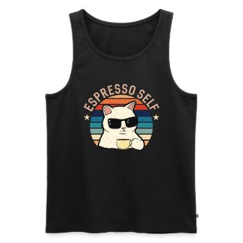 Espresso Self Loves Coffee Bean Barista Caféine - Débardeur bio Premium Homme - noir - Devant - AI Model Male 178 light (178cm)