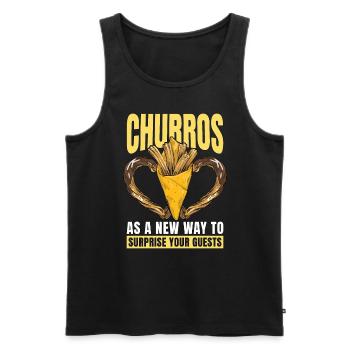Churros As A New Way To Surprise Cinnamon Churros - Men's Premium Organic Tank Top - black - Front - AI Model Male 178 light (178cm)
