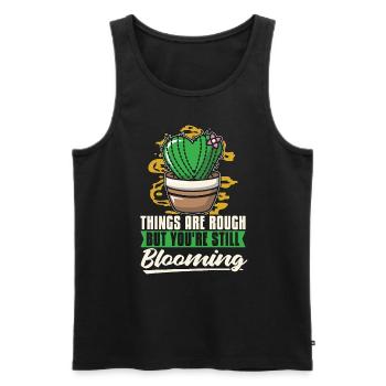 Succulent Things Are Rough But You're Plant Lover - Männer Premium Bio Tank Top - Schwarz - Vorne - Michal (187cm)