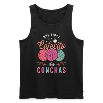 Conchas Mais Premier Cafecito & Conchas Cuisine Mexicaine - Débardeur bio Premium Homme - noir - Devant - Michal (187cm)
