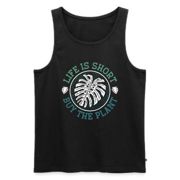 Botany Life Is Short Buy The Plant Horticulture - Men's Premium Organic Tank Top - black - Front - Michal (187cm)