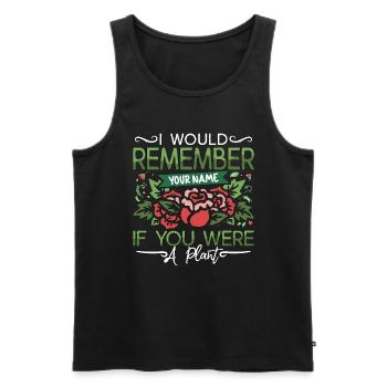 Botany I Would Remember Your Name If Indoor Plants - Männer Premium Bio Tank Top - Schwarz - Vorne - Michal (187cm)