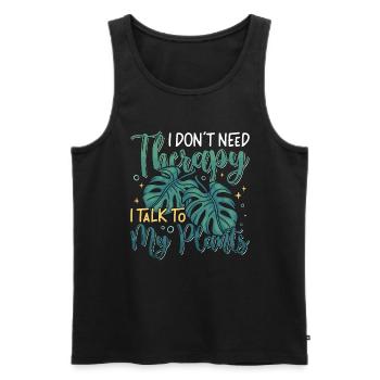 Monstera I Don't Need Therapy I Talk Indoor Plants - Männer Premium Bio Tank Top - Schwarz - Vorne - Michal (187cm)