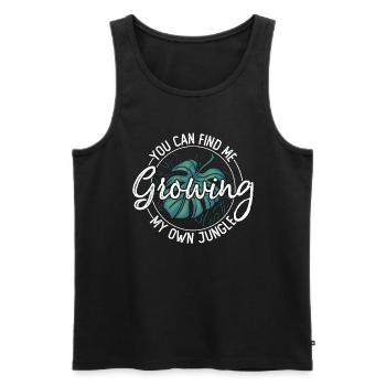 Monstera You Can Find Me Growing My Indoor Plants - Männer Premium Bio Tank Top - Schwarz - Vorne - Michal (187cm)