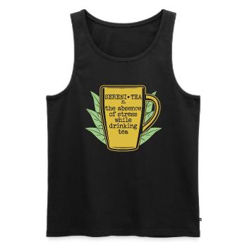 Herbal Tea Sereni-Tea The Absence Of Stress Teacup - Men's Premium Organic Tank Top - black - Front - AI Model Male 178 light (178cm)