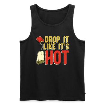 Herbal Tea Drop It Like It's Hot Teacup Herbalism - Men's Premium Organic Tank Top - black - Front - AI Model Male 178 light (178cm)
