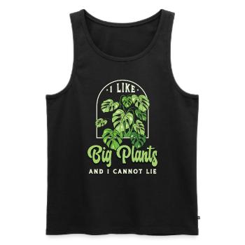 Monstera J’aime Les Grandes Plantes Et Monstera Deliciosa - Débardeur bio Premium Homme - noir - Devant - AI Model Male 178 light (178cm)