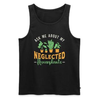 Houseplants Ask Me About My Neglected Flower Pot - Men's Premium Organic Tank Top - black - Front - Michal (187cm)