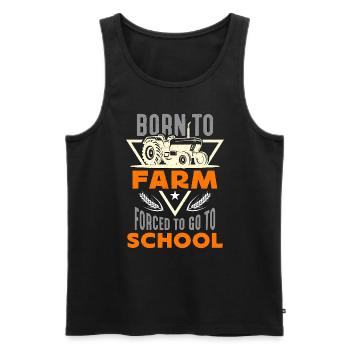 Harvester Born To Farm Forced To Tractor Operator - Men's Premium Organic Tank Top - black - Front - AI Model Male 178 light (178cm)