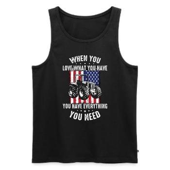 Harvester When You Love What You Have Farming Life - Men's Premium Organic Tank Top - black - Front - AI Model Male 178 light (178cm)