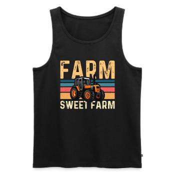 Moissonneuse-batteuse Farm Sweet Farm Farmer Moissonneuse-batteuse - Débardeur bio Premium Homme - noir - Devant - AI Model Male 178 light (178cm)