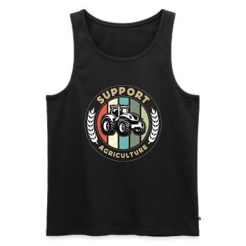 Harvester Support Agriculture Farming Life Farmer - Männer Premium Bio Tank Top - Schwarz - Vorne - AI Model Male 178 light (178cm)