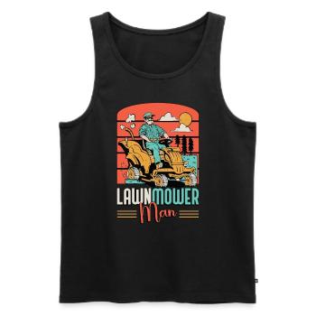 Mower Lawnmower Man Tractor Mowing Grass Cutting - Men's Premium Organic Tank Top - black - Front - Michal (187cm)